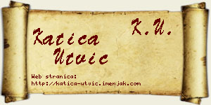 Katica Utvić vizit kartica